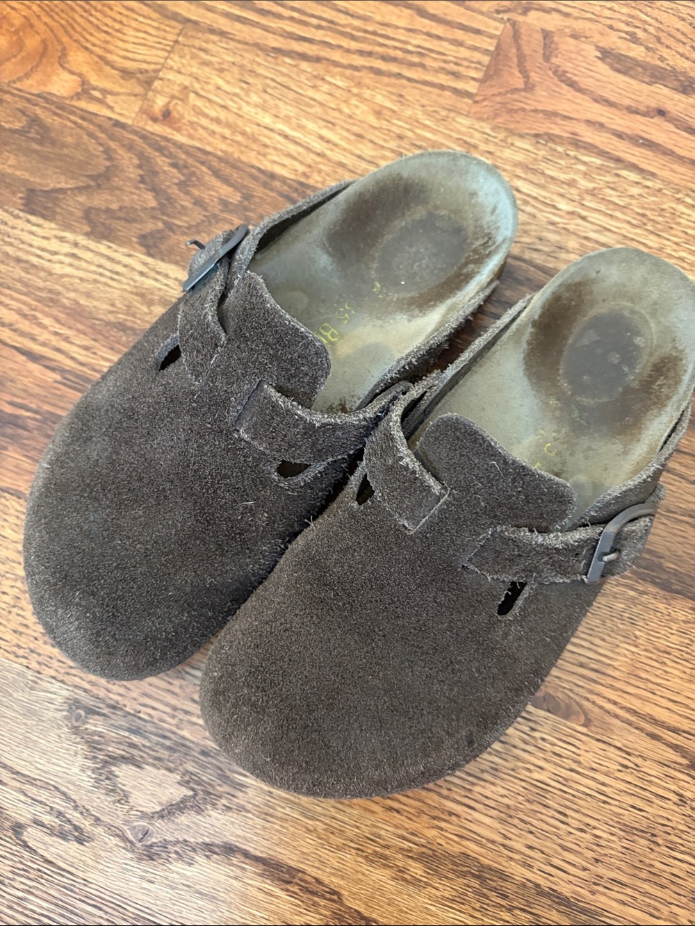 Birkenstock Brown Suede Clog Mules